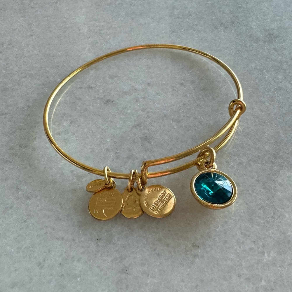 Alex and Ani gold sapphire bracelet